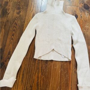 Beige Turtleneck Sweater for Women